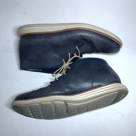 Cole Haan Mens Grand OS Chukka Boots Blue Leather main image 6